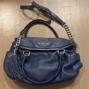 Michael Kors Dark Blue Leather Shoulder Bag